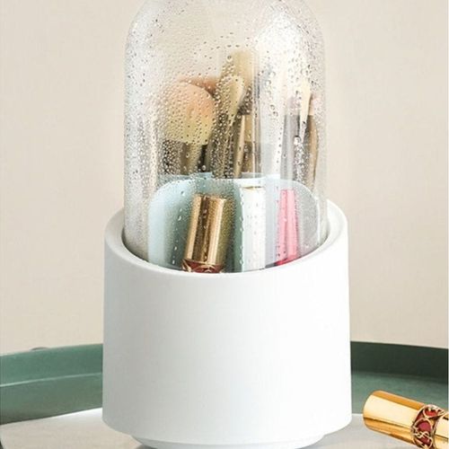 Set Of 2 Rotating Cosmetic Case With Luxury Look And Transparent Closure