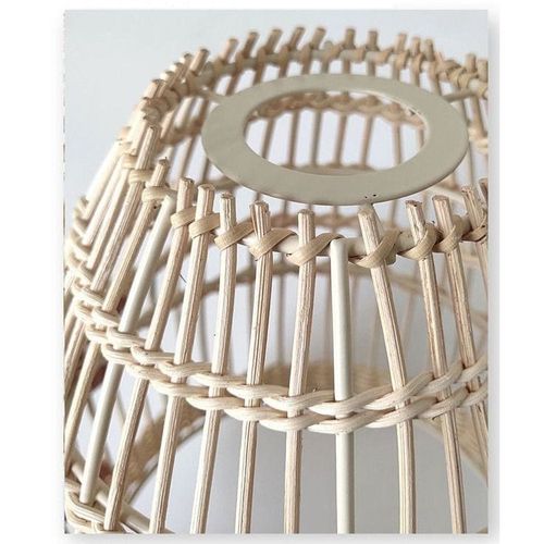 Hand Woven Rattan Cage Pendant Light Cover with Aesthetic Design