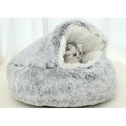 Cat &Dog Pet Bed Comfortable Plush Ultra Soft Cushion Self Warming Pet Bed Made With Faux Fux With Waterproof Bottom Diamater 40CM.