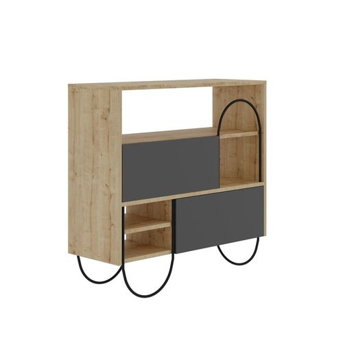 Norfolk Shoe Cabinet - 10 pairs - Oak/Anthracite - 2 Years Warranty