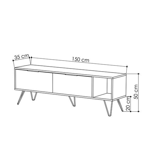 Furoki TV Stand Up To 60 Inches With Storage - Oak/Anthracite - 2 Years Warranty