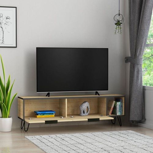 Furoki TV Stand Up To 60 Inches With Storage - Oak/Anthracite - 2 Years Warranty