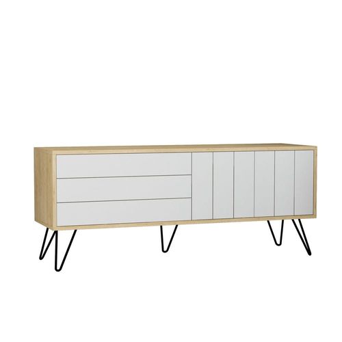 Picadilly TV Stand Up To 55 Inches With Storage - Oak/White - 2 Years Warranty