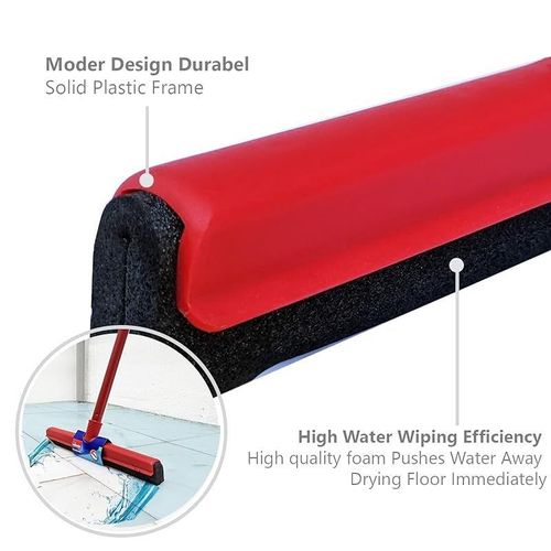 Vileda Floor Wiper Classic 52 CM with a Stick, High water wiping efficiency, Foam, 52 x 5 x 136 CM - Red