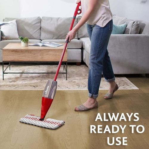 Vileda 1-2 Spray Max Mop: No-Bucket Microfibre Floor Mop - Red -Pack of 1-166144