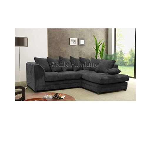Mia Designer L-Shape Sofa With Left Side L Charcoal Grey