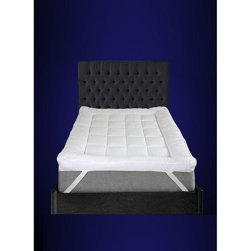 Mattress Topper Comfortable Cotton Fabric With Microfiber Filling Box Stiched Design 6cm Thick 100x200cm