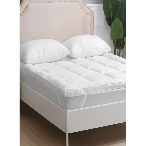 Mattress Topper With 4 Corner Elastic Straps Box Design Stiched 6cm Thick 120x200cm
