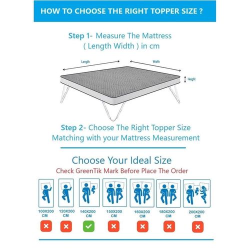 Mattress Topper With 4 Corner Elastic 6cm Thick 140x200cm