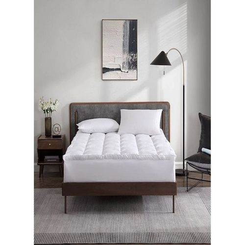 Cotton Mattress Topper Soft and Breathable Micofiber Filling 6cm Height 140x200cm