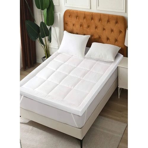 Top Quality Box Stiched Cotton Mattress Topper With 4 Corner Elastic 6cm Thickness 140x200cm