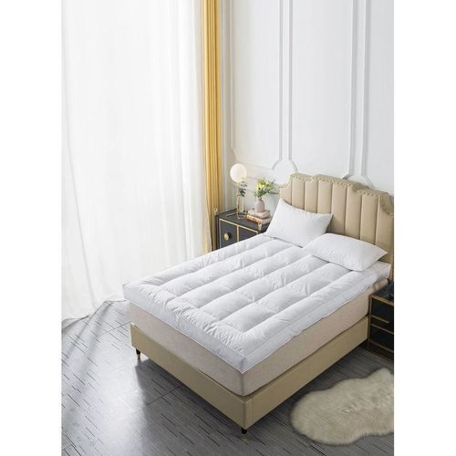 Mattress Topper With Heavy Fill 4 Corner Elastic Strap 6cm Thick 150x200cm