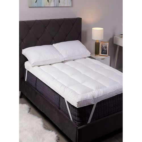 Mattress Topper Cotton Box Design With 4 Corner Elastic 6cm Thickness 160x200cm