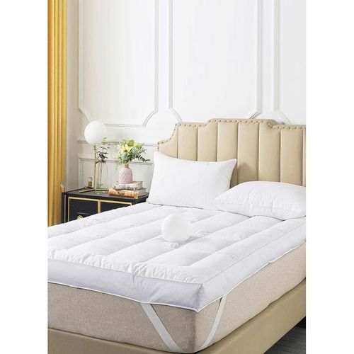 Mattress Topper Box Design With 4 Corner Elastic Straps 10cm Thick 140x200cm