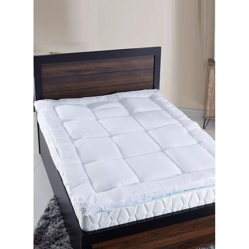 Mattress Topper Edge Piping With 4 Corner Elastic Straps 10cm Thick 140x200cm