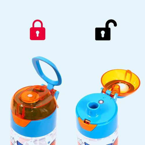 Eazy Kids Tritan Water Bottle w/ Spray, Soccer - Blue, 750ml