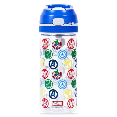 Marvel Avengers Tritan Water Bottle w/ Lockable Push button and Carry Handle - Blue (420ml)