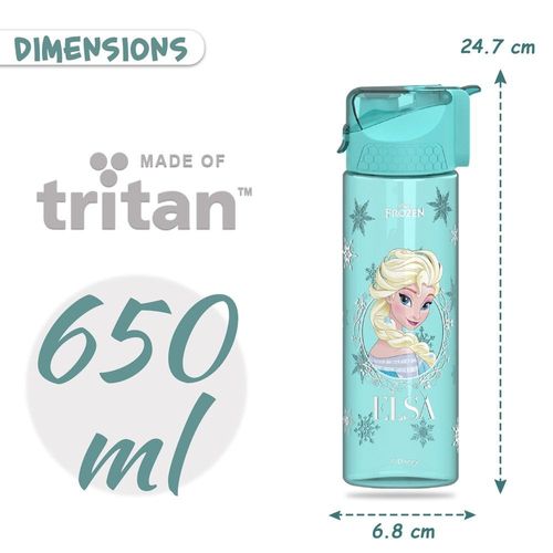 Disney Frozen Princess Elsa 2-In-1 Tritan Water Bottle - Baby Green (650ml)
