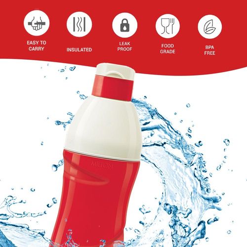 Milton Kool Crony Insulated Water Bottle, 500ml, Red