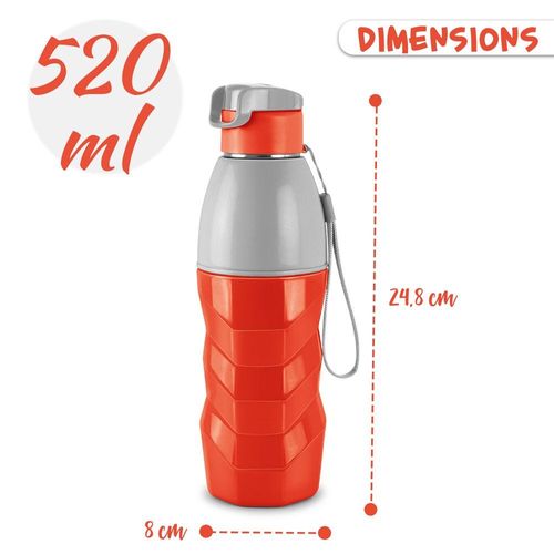 Milton Steel Racer Water Bottle, 520ml, Red