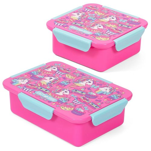 Eazy Kids Lunch Box Set, Unicorn Desert - Pink