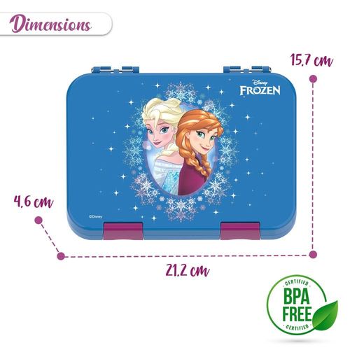 Disney Frozen Elsa Anna 6 / 4 Compartment Convertible Bento Tritan Lunch Box - Blue