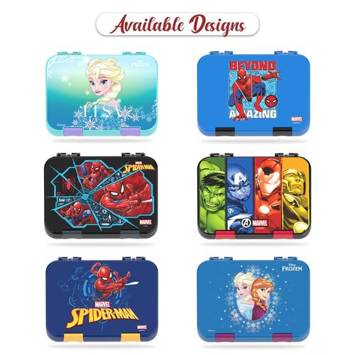 Marvel Spider-Man 6 / 4 Compartment Convertible Bento Tritan Lunch Box - Blue