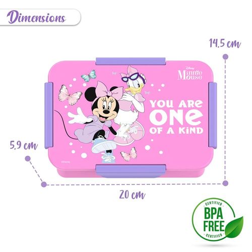 Disney Minnie Mouse 1 / 2 / 3/ 4 Compartment Convertible Bento Lunch Box - Pink