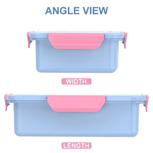 Eazy Kids Unicorn 1 / 2 / 3/ 4 Compartment Convertible Bento Lunch Box - Pink
