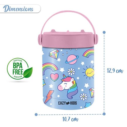 Eazy Kids Unicorn Stainless Steel Insulated Food Jar - Blue(350ml)