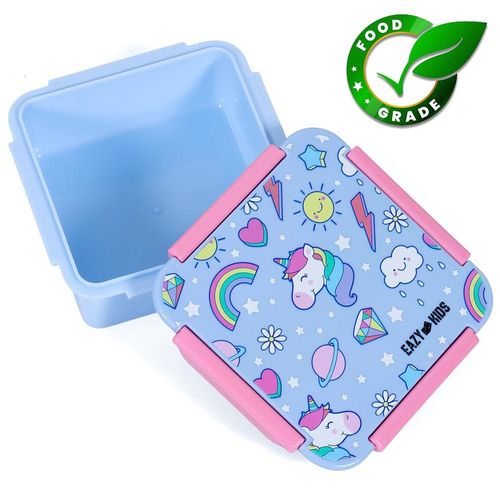 Eazy Kids Lunch Box Set Unicorn-Blue