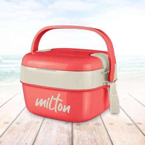 Milton Cubic Small Inner Stainless Steel Lunch Box, 800 ml, Red
