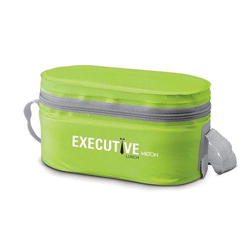 Milton Executive Insulated Lunch Box (2 Stainless Steel Container, 280 ml Each; 1 Microwave Safe Container, 450 ml) wt Lunch Bag, Green