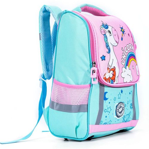Eazy Kids School Bag Unicorn - Green + Pink