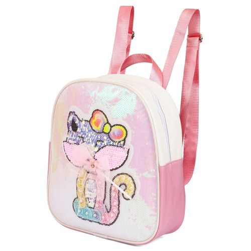 Eazy Kids - Sequin School Backpack - Cat Pink
