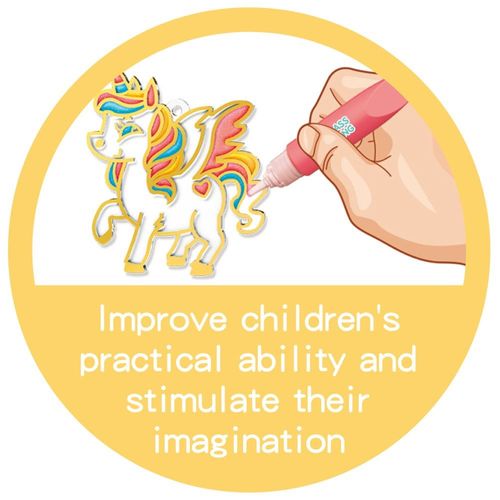 Eazy Kids DIY Kids Art & Craft Crystal Pendant Making & Coloring Set- Unicorn