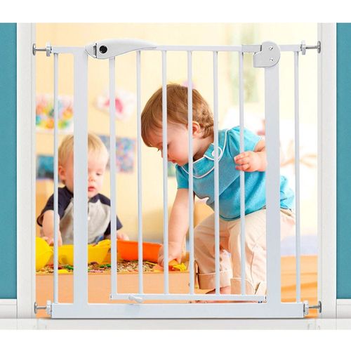 Baby Safe - Metal Safety Gate W/T 30 Cm + 45 Cm Extension - White
