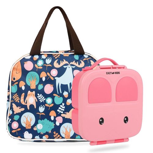 Eazy Kids Bento Box wt Insulated Lunch Bag Combo - Pink