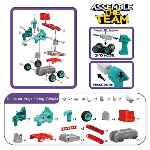 Little Story - Kids Toy Mini Dinosaur Truck with Remote Control - Green 