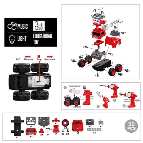 Little Story - Kids Toy Firefighting Truck with Remote Control - Red