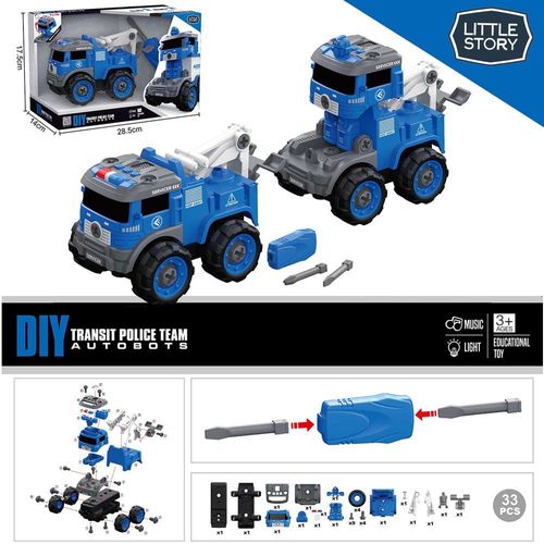 Little Story - Kids Toy Police Truck - Blue