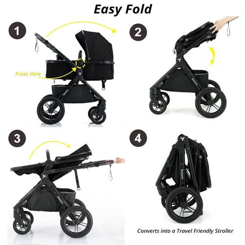 Teknum 3In1 Compacto Travel Stroller-Black