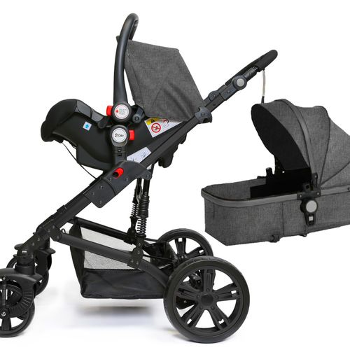 Teknum 3 In 1 Pram Stroller And Infant Car Seat Bundle - Space Grey