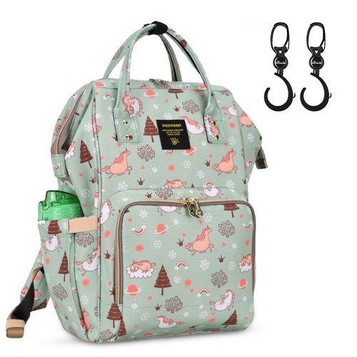 Sunveno Diaper Bag Green Dream Xl W/ Sunveno Stroller Hooks