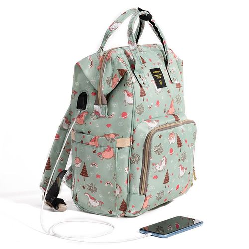 Sunveno Diaper Bag Green Dream Xl W/ Sunveno Stroller Hooks