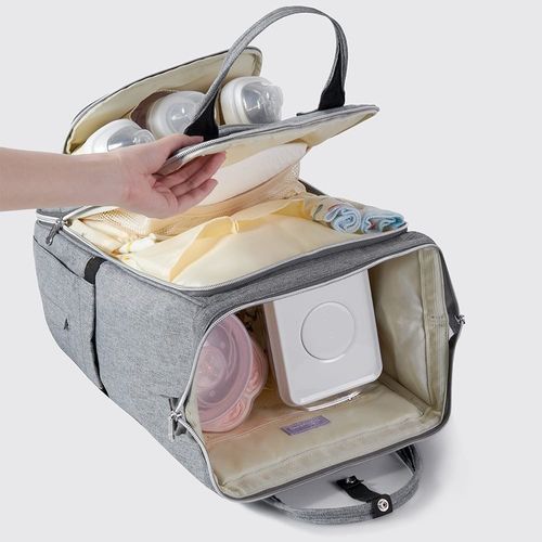 Sunveno Stylish Diaper Travel Backpack Xl Wt Stroller Straps & Changing Pad-Grey
