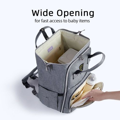 Sunveno Stylish Diaper Travel Backpack Xl Wt Stroller Straps & Changing Pad-Grey