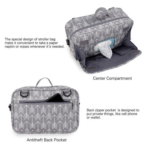 Little Story Baby Diaper Changing Clutch Kit-Melange Grey