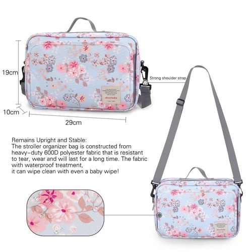 Little Story Baby Diaper Changing Clutch Kit-Floral Grey