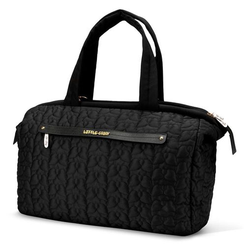 Little Story Quilted Diaper Bag W/ Shoulder Strap-Black